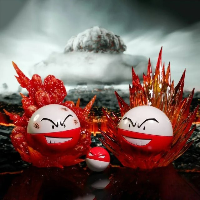 Potdemiel Pokémon Elektrode und Voltorb Actionfiguren, Kunststoff - Bild 1