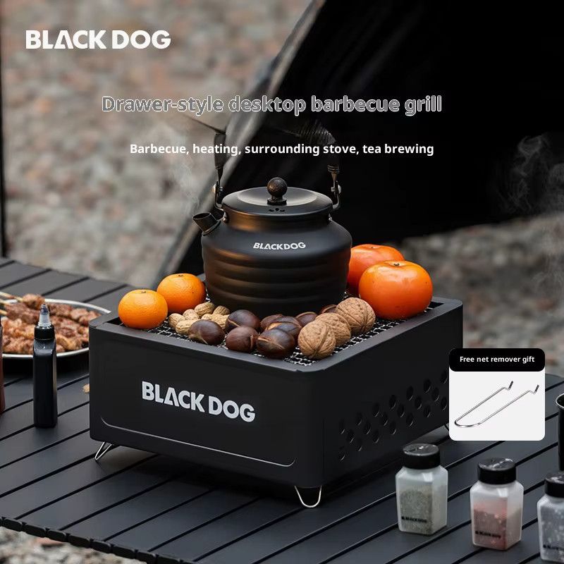 BLACK DOG Tischgrill Hibachi-Röster mit Tee-Kocher in Night Black - Bild 4