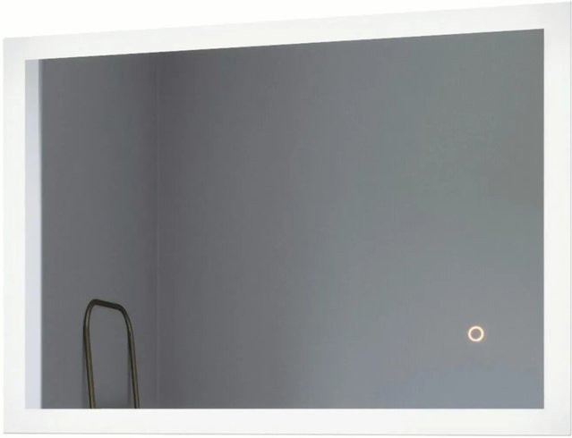 Aquabatos LED Badspiegel mit Anti-Beschlag und Dimmfunktion, Rechteckiger Wandspiegel in Weiß und Silber, B/H: 50 x 70 cm, Kaltweiß 6400K - Bild 1