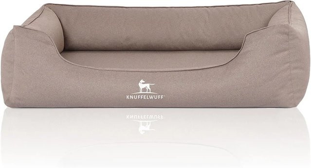 Knuffelwuff Hundebett Leon Orthopädisch aus Velours in Beige-Grau, B/T: 155 x 105 cm - Bild 1