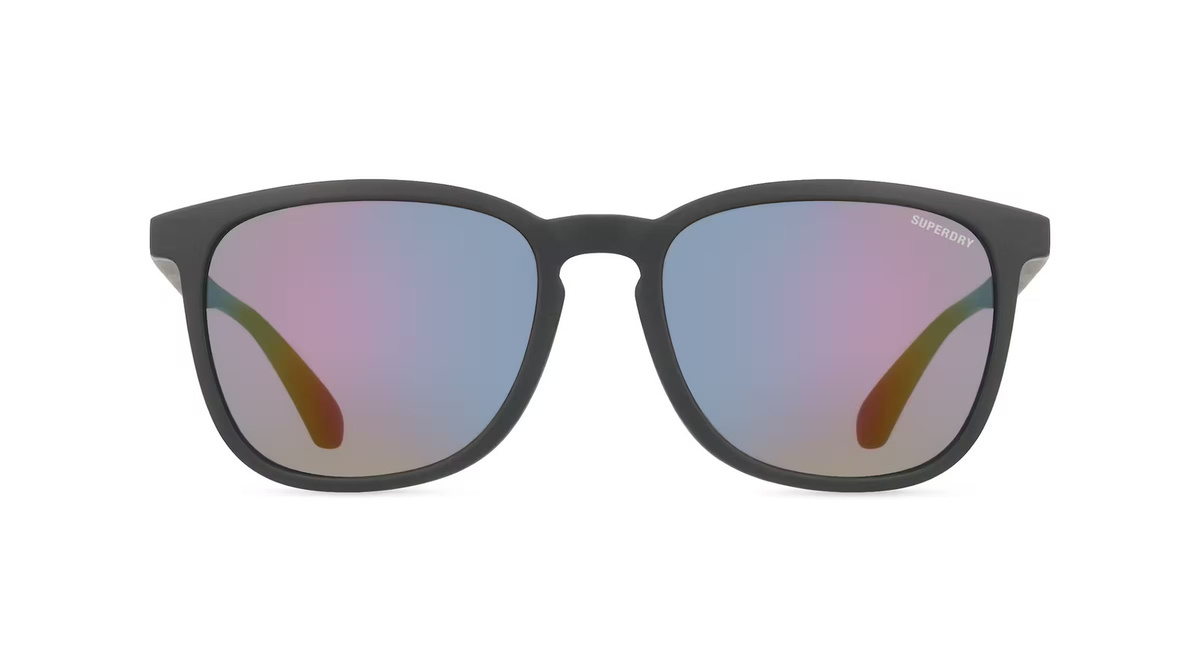 Superdry SDS 5027 Sonnenbrille, Vollrand, quadratisch, Kunststoff, Unisex, schwarz, grau - Bild 1