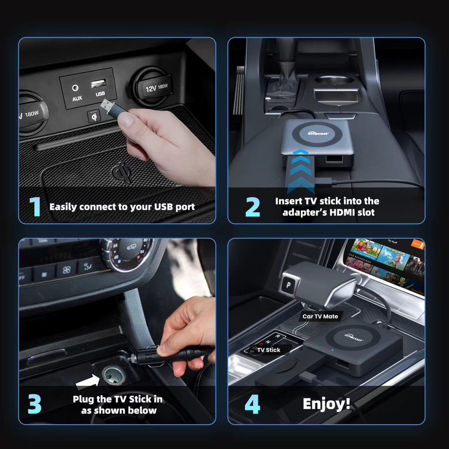 OTTOCAST Auto TV Mate Pro C4 HDMI Multimedia Adapter für Wireless CarPlay und Android Auto als Video Konverter für TV Sticks - Bild 2