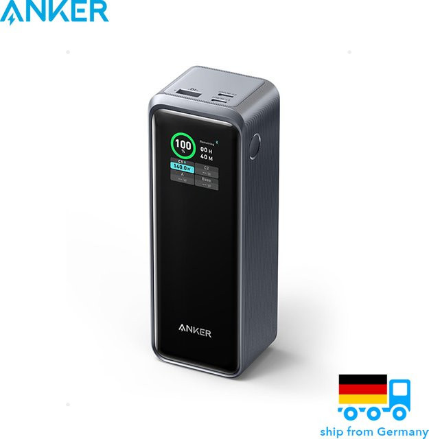 Anker Prime Power Bank 27650 mAh mit 250 W und 3 Ports in Schwarz mit Smart App Control für MacBook Pro/Air und iPhone - Bild 1