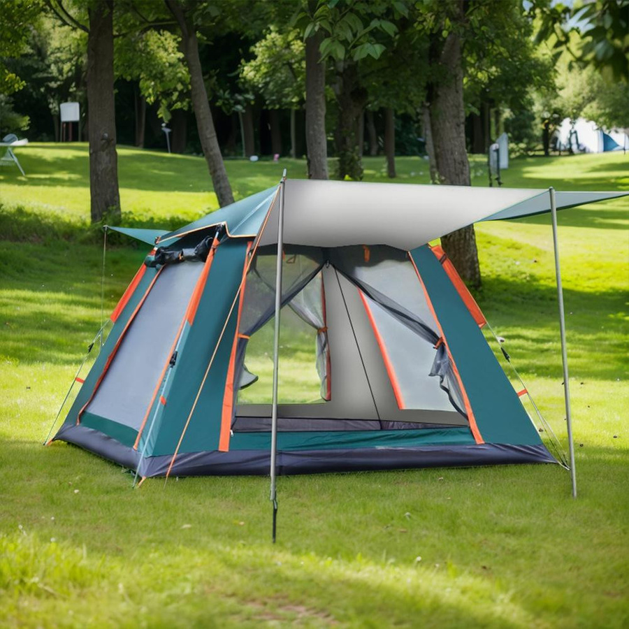 Binchi Outdoor Automatisches Schnellöffnungszelt mit Sonnenschutz und Wasserdichtigkeit für 3–6 Personen, Silber/Mehrfarbig, B/T/H: 215 x 215 x 140 cm - Bild 4