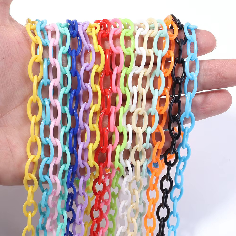 SAUVOO Gliederkette Kunststoff, Bunt, 50 cm, 8 mm, Karabinerverschluss - Bild 3