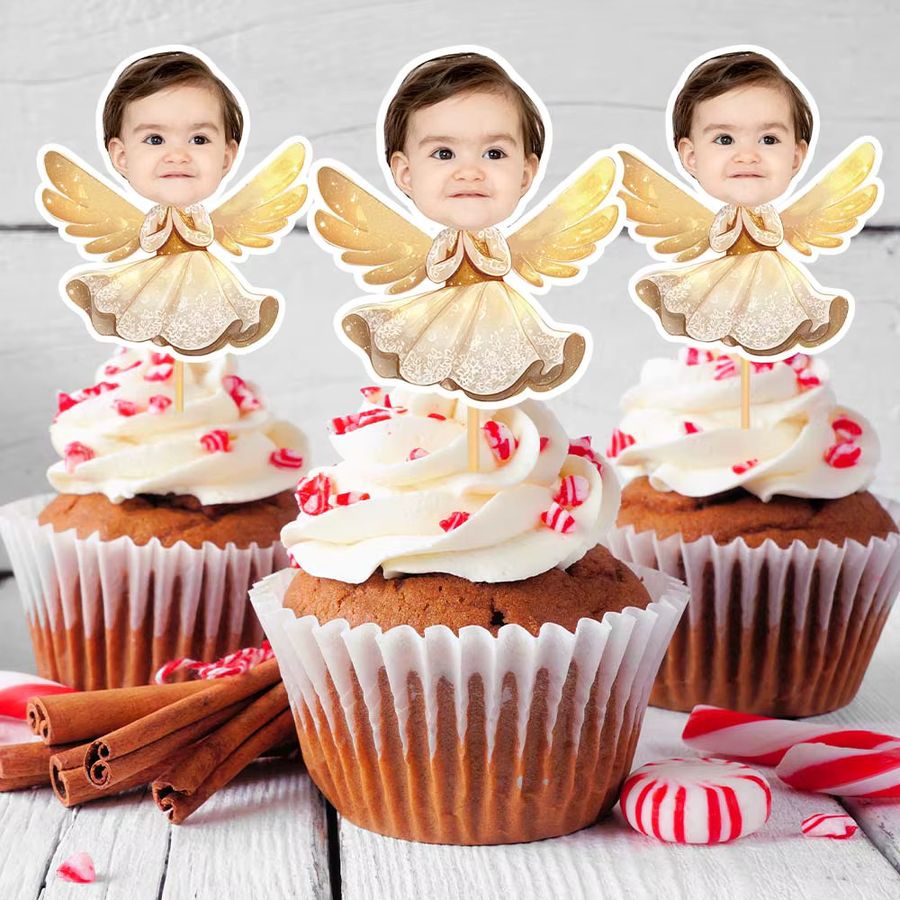 Weihnachtliches Fotobanner von cyuan mit Engel-Motiv und Geschenkaufklebern zur Dekoration - Bild 2
