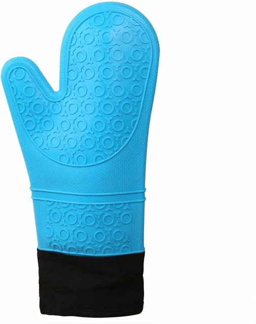 Bestbags Backhandschuhe aus Silikon in Blau, wasserdicht und hitzebeständig mit Baumwollfutter, rutschfest für Küche, Mikrowelle und BBQ - Bild 1