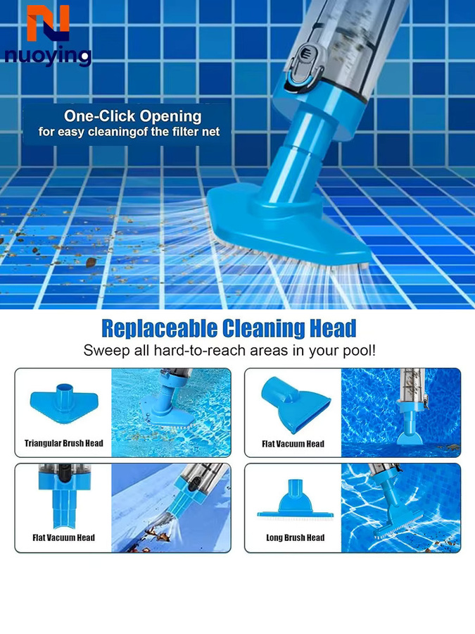 Kabelloser 3-in-1 Poolreiniger von NUOYING, wiederaufladbarer Handstaubsauger für Spa, Badewanne und zur Entfernung von Sand und Fremdkörpern - Bild 3