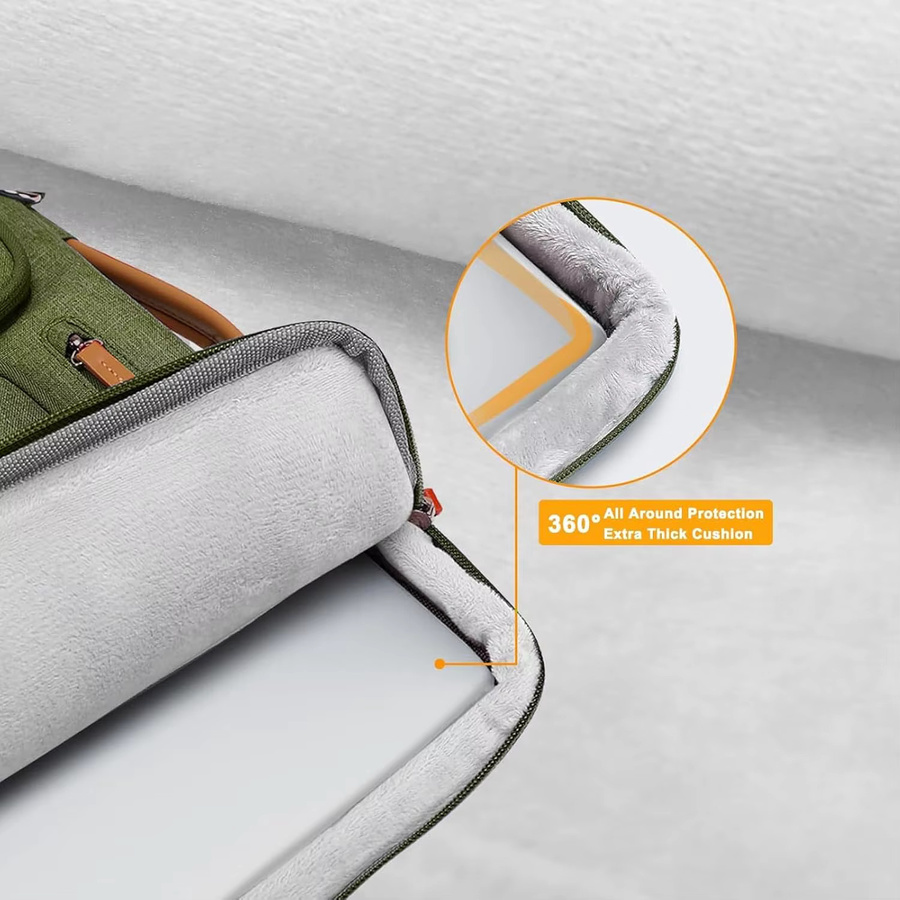 MOSISO Laptop-Hülle und Computer-Aktentasche für MacBook Air Pro, HP, Asus und Dell in Blau oder Grün - Bild 3