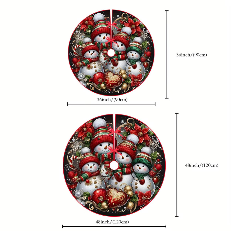 VIKAMA Schneemann Weihnachtsbaum-Kleid als dekoratives Kissen für deine Weihnachtsdekoration in Mehrfarbig - Bild 3