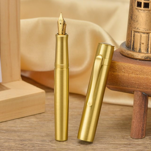 Hongdian M2 Füllfederhalter aus Messing in Gold mit Konverter - Bild 1