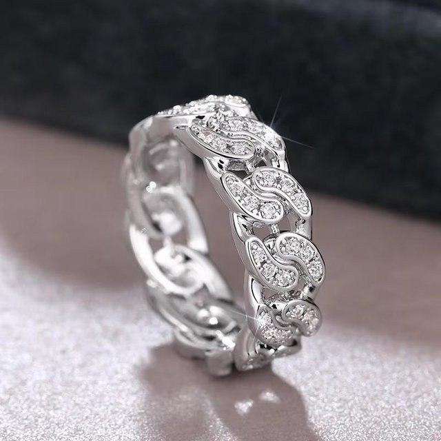 Huitan Zarte Gliederringe, Zirkonia, Silber, Kupfer, Damen, 10 - Bild 1