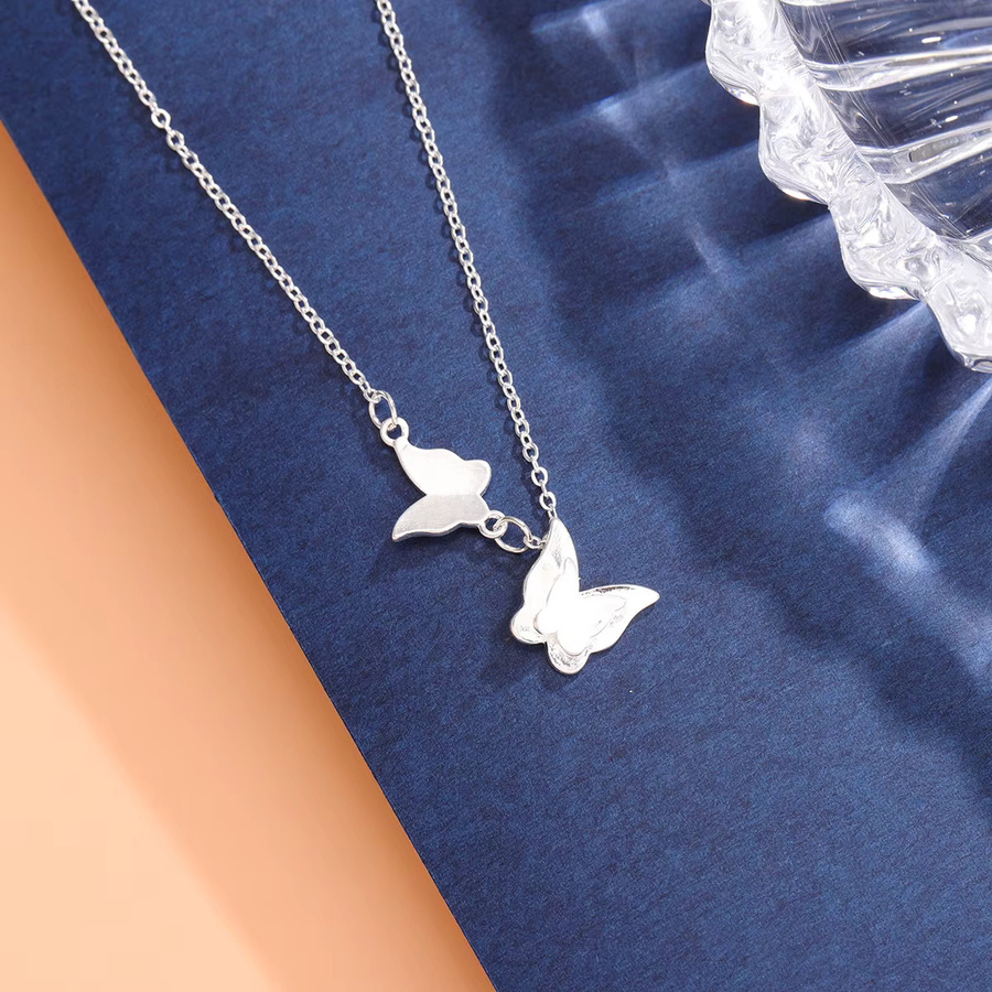 GaGa-Duck Halskette 925 Silber, Doppel Schmetterling, Damen - Bild 3