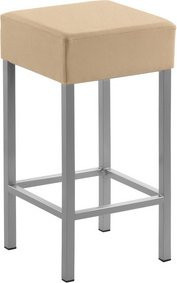 Mayer Sitzmöbel Barhocker 1113 in Beige mit silbernem Metallgestell, B/T/H: 34 x 34 x 65 cm - Bild 1