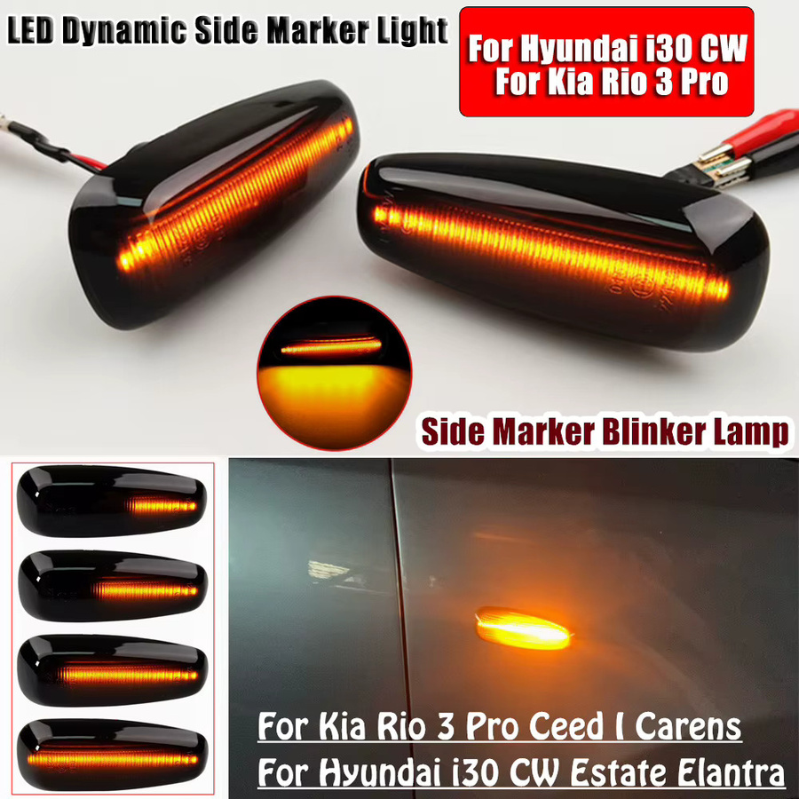 Malcayang LED Dynamische Sequentielle Seitenmarkierungs-Blinker für Kia Ceed ED Pro Rio 3 UB Carens Rondo 7 UN, 2 Stück - Bild 2