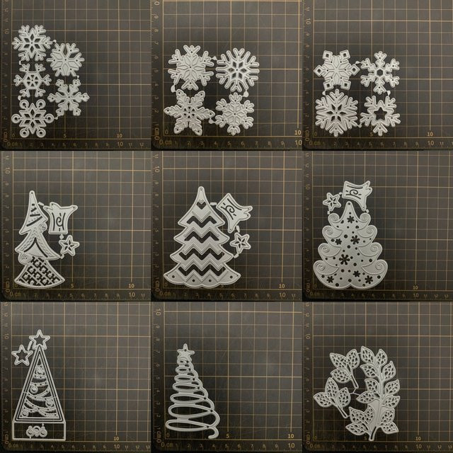 9-Arten-Schneeflocken-Metall-Stanzformen in Silber für DIY Scrapbooking und dekorative Prägung - Bild 1