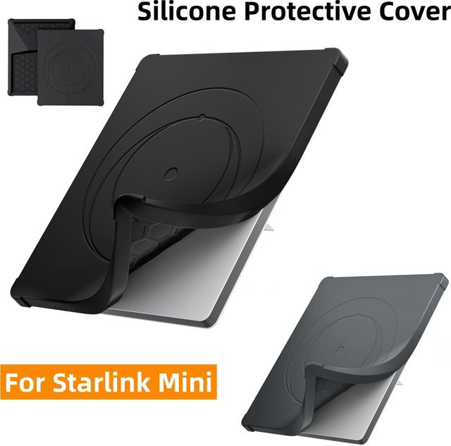 SZKOSTON Silikon-Schutzhülle für Starlink Mini mit sechseckiger Wärmeableitung, stoßdämpfend, staubdicht und wasserdicht, in Schwarz oder Grau - Bild 1