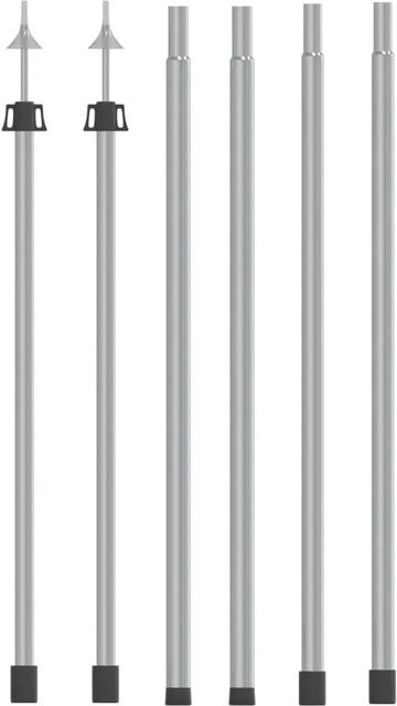 vidaXL Teleskop-Tarpstangen aus Aluminium in Silber, 2 Stück, Höhe: 102-260 cm - Bild 1