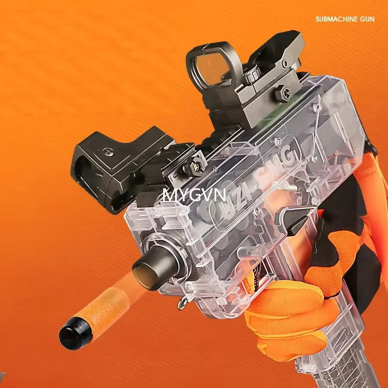 MYGVN Elektrische UZI Soft-Bullet-Blaster-Maschinenpistole, Schwarz, Bunt / Mehrfarbig - Bild 4