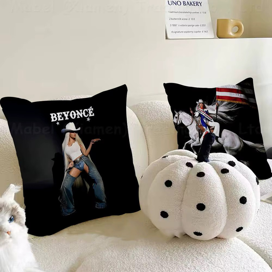 Personalisierter Kissenbezug B-Beyonce Cowboy Singer von Beast Kingdom in Schwarz, 30 x 30 cm - Bild 2