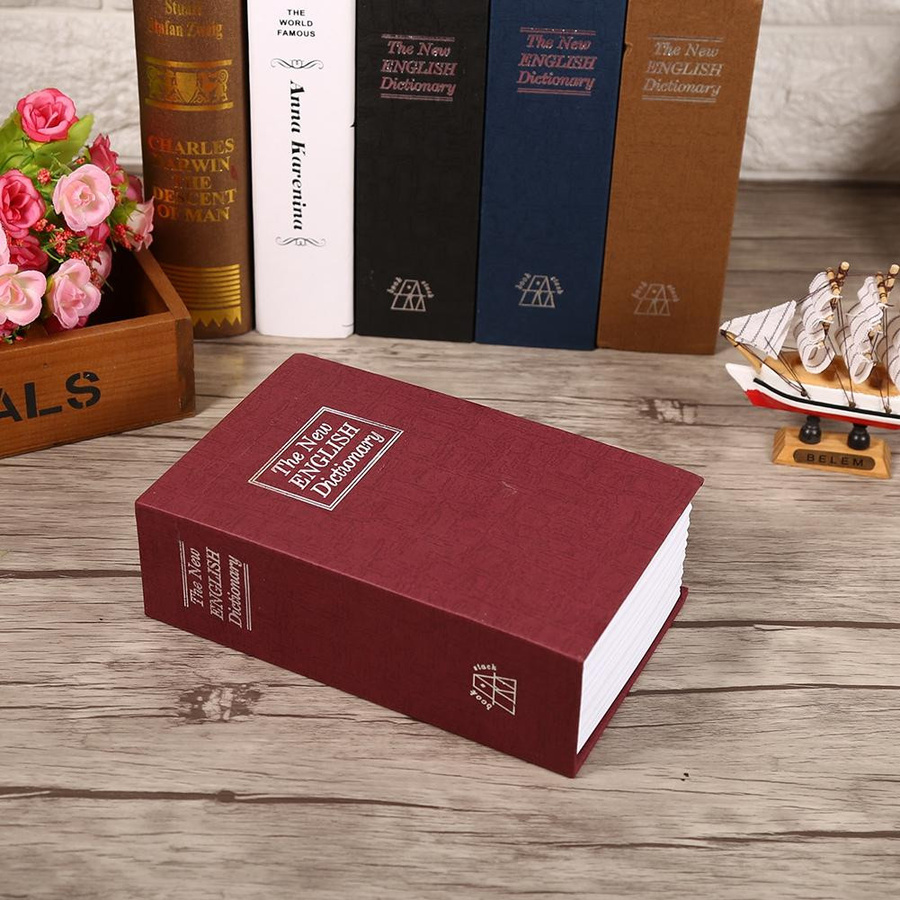 KONNWEI Wörterbuch Safe mit Sicherheitsschloss als geheimes Versteck für Bargeld und Schmuck in Rot - Bild 3