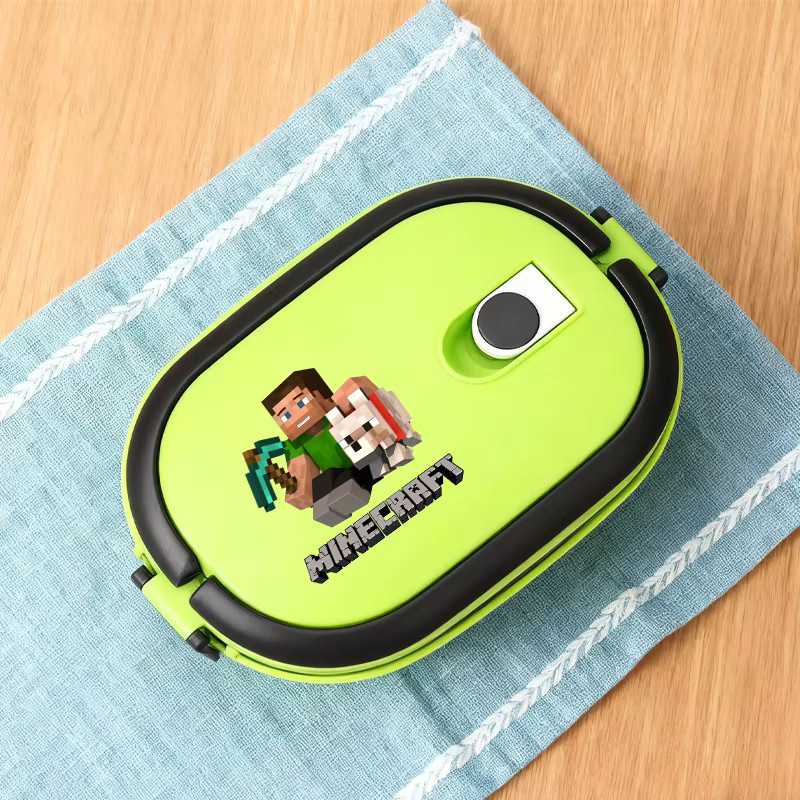 Bandai Minecraft Edelstahl Bento-Box, isolierte Lunchbox mit Spielthemen-Druck für Studenten und Männer - Bild 3