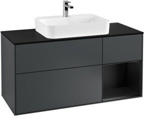 V&B Waschtischunterschrank Finion in Schwarz lackiert, Breite: 120 cm, Tiefe: 50,1 cm, Höhe: 50,1 cm - Bild 1