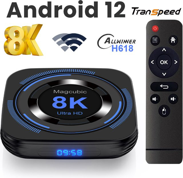 Magcubic Android 12 TV-Box Media Streamer in Schwarz mit 8K und 4K Unterstützung, Allwinner H618 Quad-Core Cortex A53, Dual-WLAN und Bluetooth - Bild 1