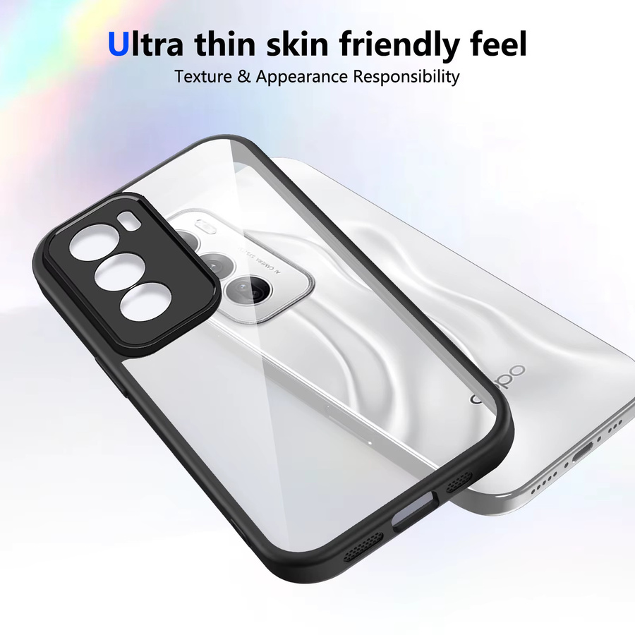 Stoßfeste Silikon-Schutzhülle für Oppo Reno 12 und Oppo Reno 12 Pro, transparente matte Handyhülle mit Luftpolster und harter Rückseite - Bild 2