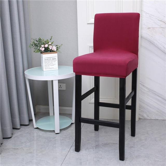 Bedruckter elastischer Barhockerbezug in Weißer Regen für Café und Esszimmer, Stretch-Stuhlhussen mit niedriger Rückenlehne - Bild 1