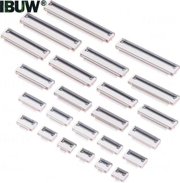 Set aus 10 FPC FFC Flachkabel-Steckverbinder mit unterdrückbaren Buchsen in Weiß, verschiedene Pin-Anzahlen und Abstände von 0,5 mm sowie 1 mm - Bild 1