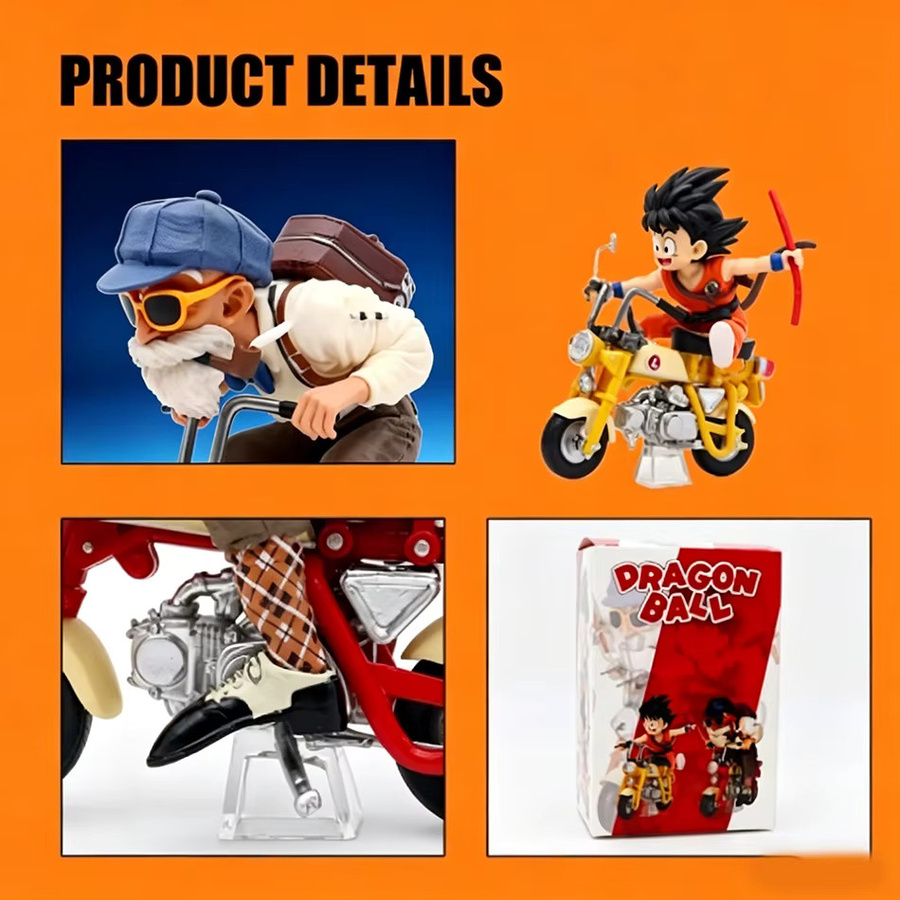 Bandai Dragon Ball Z Son Goku & Master Roshi Motorrad Kame Sennin Actionfigur, PVC - Bild 2