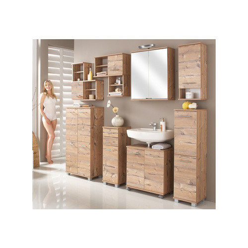 Schildmeyer Unterschrank Isola in Braun mit Türen und Schubladen, B/H/T: 30,3 x 88 x 32,6 cm - Bild 4