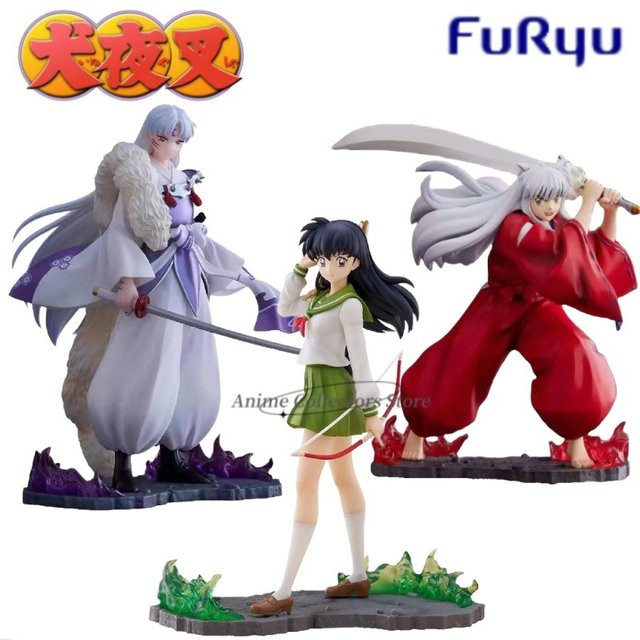 FURYU TENITOL Inuyasha Anime Figur Sesshoumaru Higurashi Kagome Sammelmodell in Weiß und Lila - Bild 1