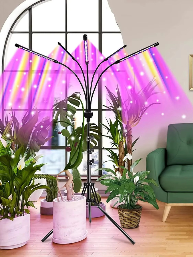 KEBINCPLED LED Pflanzenlampe mit Stativ und Fernbedienung, USB 5V Vollspektrum Wachstumslicht für Indoor und Gewächshaus, Schwarz/Multicolor - Bild 7