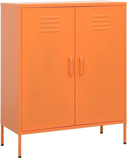 DELUKE Sideboard KEVI Metallschrank aus Stahl in Orange, B/T/H: 80 x 35 x 101,5 cm - Bild 1