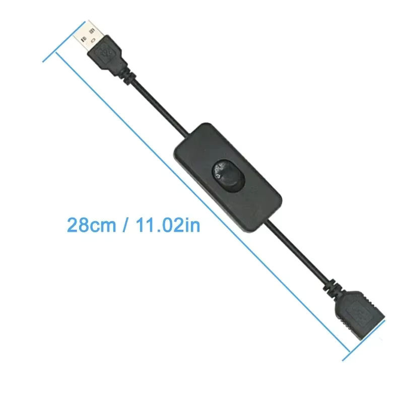 2-teiliges USB-Schalterkabel Set mit EIN/AUS-Funktion in Schwarz für USB-Lampen, Lüfter und LED-Headsets mit USB-A und USB-C Anschlüssen - Bild 6