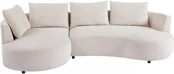 Vente-unique Sofa Lousado in Beige mit L-Form und Strukturstoff, Breite: 285 cm