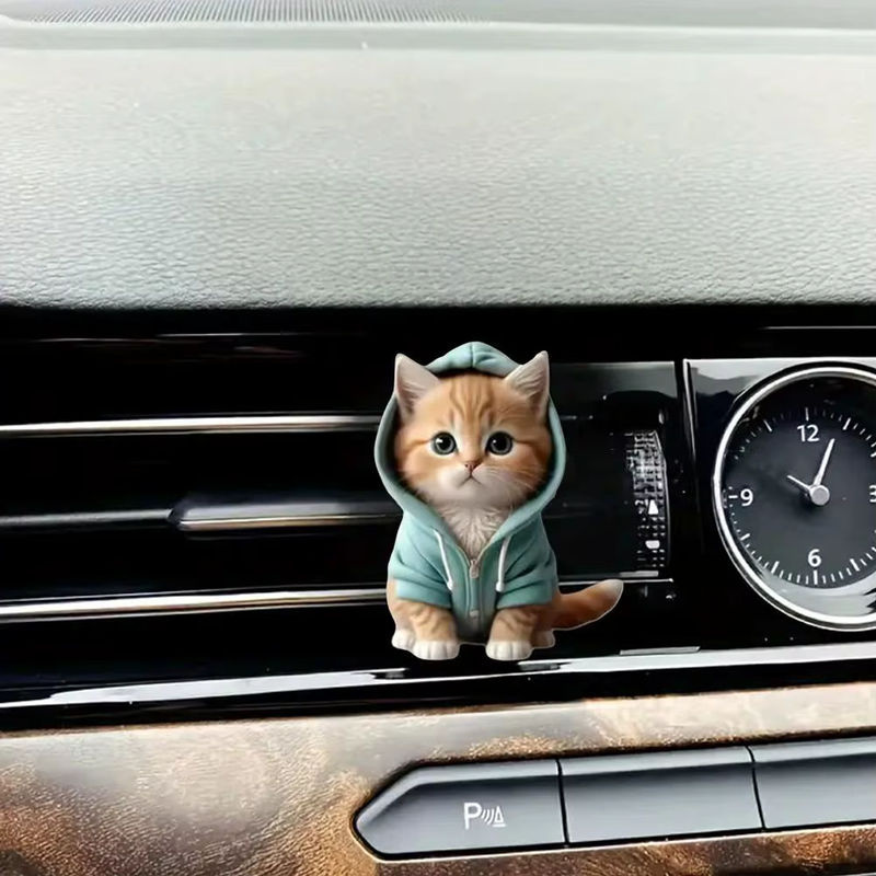 Auto Lufterfrischer Katze 2D Parfüm Clip für die Klimaanlage zur Aromatherapie, mehrfarbig - Bild 2