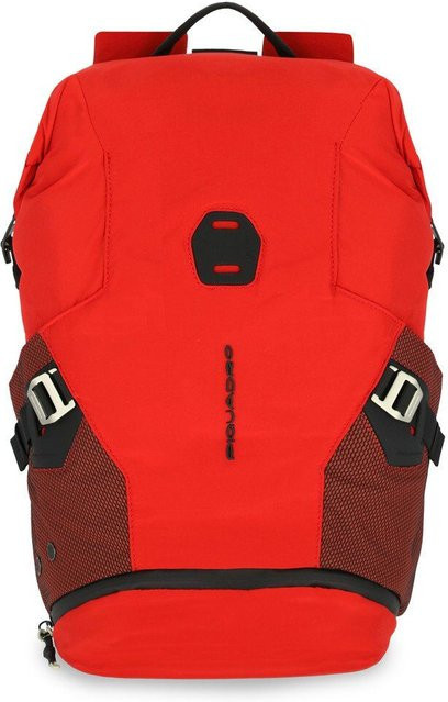 Piquadro PQ-Modular Laptoprucksack für 15,6 Zoll aus rezykliertem antiviralem Stoff in Rot - Bild 1