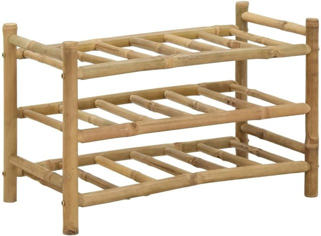 vidaXL Weinregal aus Bambus in Natur Braun, B/T/H: 57 x 29,5 x 36 cm - Bild 1