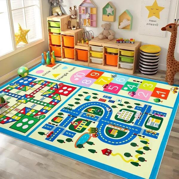 Rutschfester Kinderteppich Lodestar mit buntem Tiermotiv, waschbar, Mehrfarbig, B/T: 80 x 50 cm - Bild 1