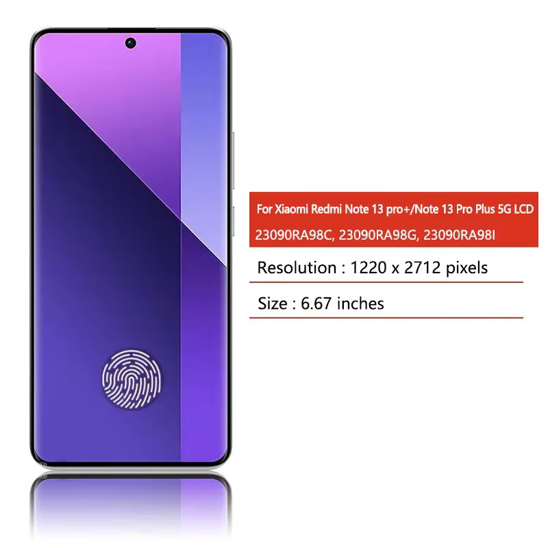 Xiaomi Redmi Note 13 Pro+ Plus 5G AMOLED LCD-Display mit Touchscreen-Digitizer-Baugruppe in Schwarz, 6,67 Zoll - Bild 2