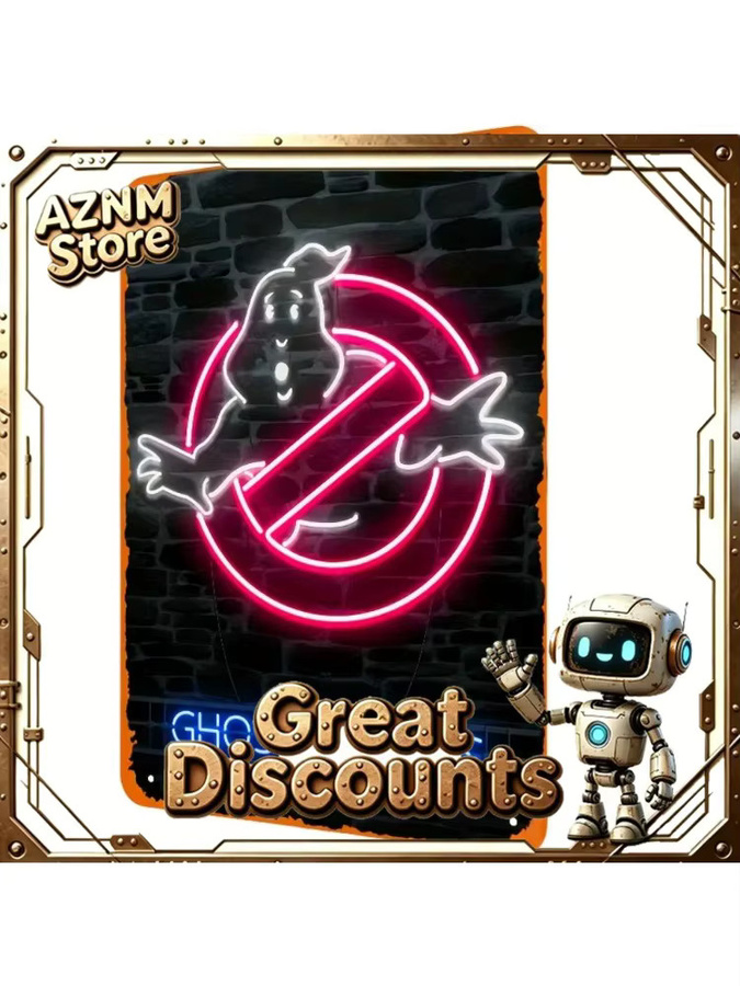 Unidwod Vintage Ghostbusters Metall-Blechschild Wanddekoration in Multicolour, B: 30,0 cm, H: 20,0 cm - Bild 2