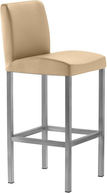 Mayer Sitzmöbel Barhocker modern in Beige mit silbernem Gestell, B/T/H: 40 x 45 x 94 cm - Bild 1