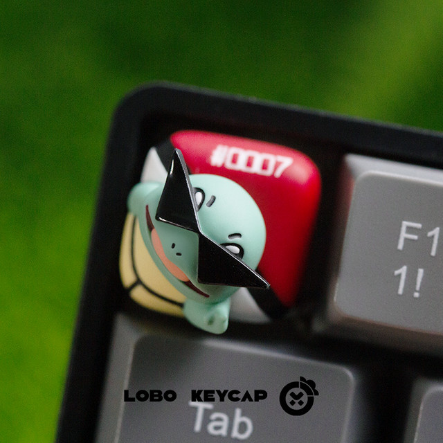 Lobo Keycap Pokemon Bulbasaur Kawaii Anime Resin Drehbare Tastenkappe für deine Tastatur in Rot - Bild 1