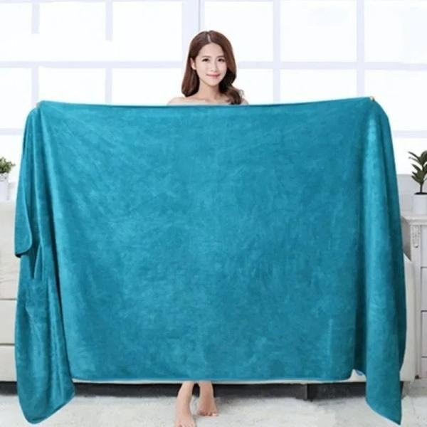 Houspace Badetuch für Erwachsene aus Mikrofaser, Türkis, B/H: 70 x 140 cm - Bild 1