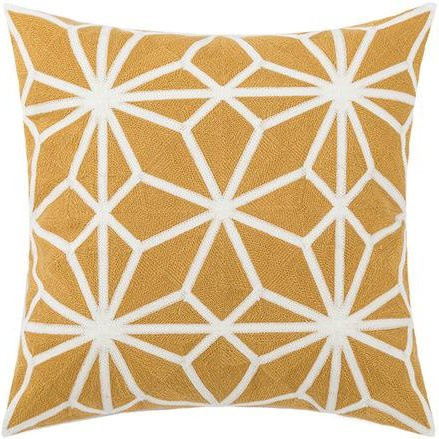 KORAN Kissenbezug mit floraler Bestickung im skandinavischen Stil, Farbe: Gelb, B/T/H: 45 x 45 cm - Bild 1
