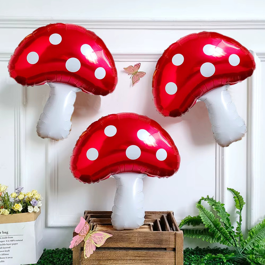 Roter Pilz Folienballon für Feengarten Themen Dekoration bei Geburtstagen und Babypartys von BALONAR - Bild 4