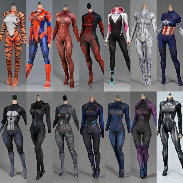MAK Cosplay Body Overall Kleidung für 12'' Action Figur, weiblich, bunt - Bild 1